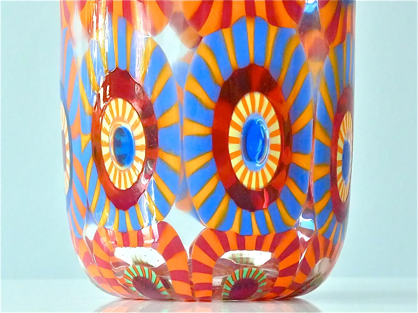 Signed Large Italian Formentello Murano Art Glass Vase Murine Barovier Toso  For Sale 2