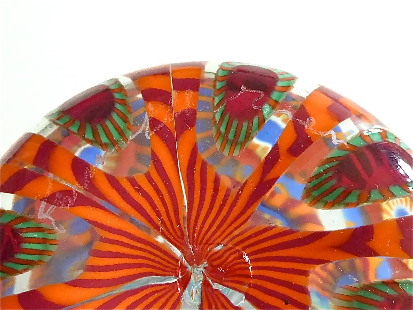 Signed Large Italian Formentello Murano Art Glass Vase Murine Barovier Toso For Sale 5