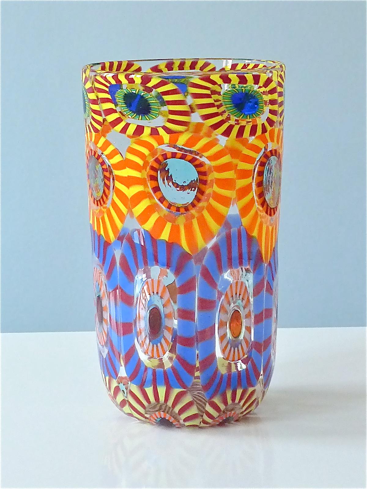 Signed Large Italian Formentello Murano Art Glass Vase Murine Barovier Toso  1