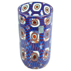 Signed Large Italian Formentello Murano Art Glass Vase Murine Barovier Toso