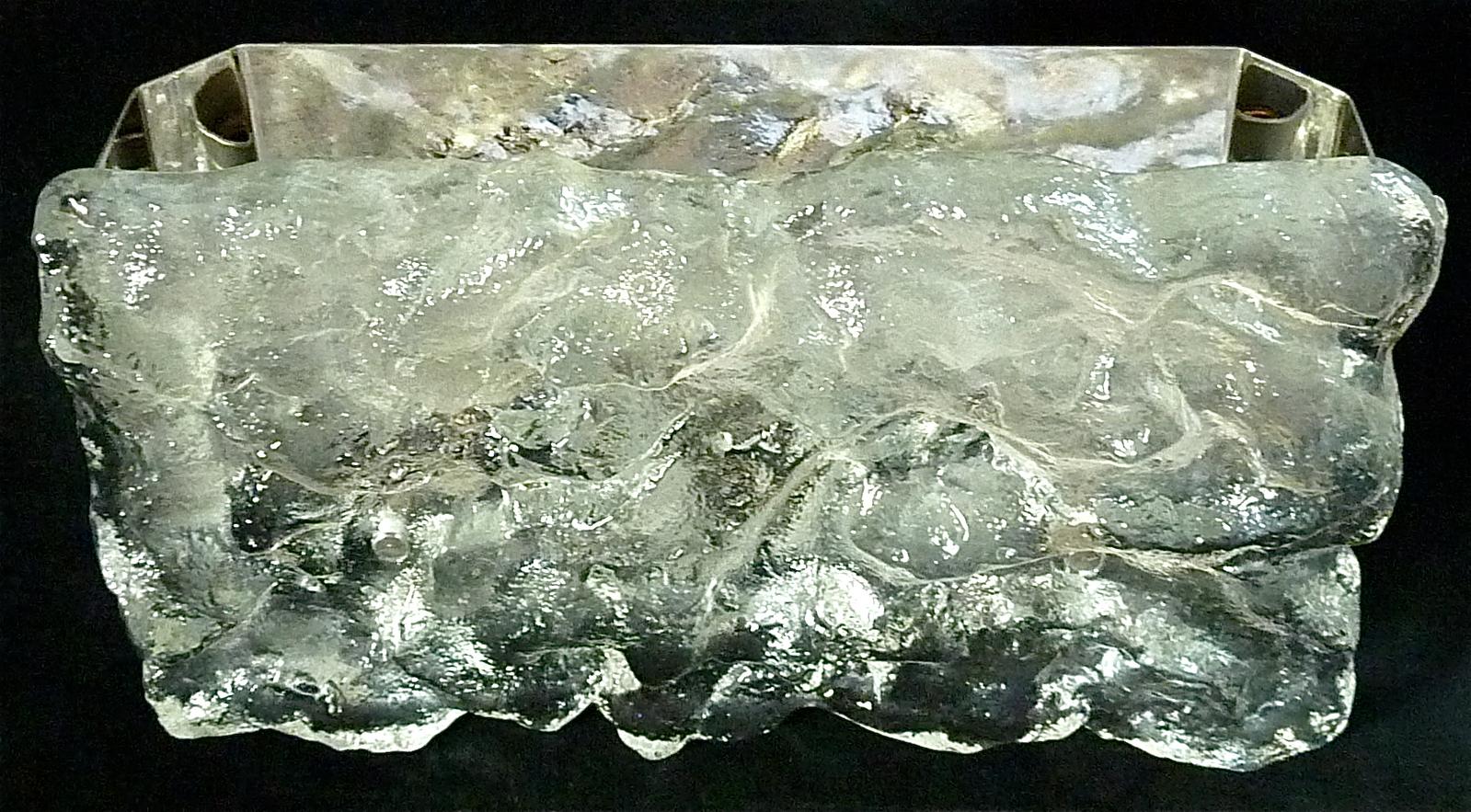 Mid-20th Century Signed Large J.T. Kalmar Wall Light Murano Ice Glass Sconce Austria 1970s