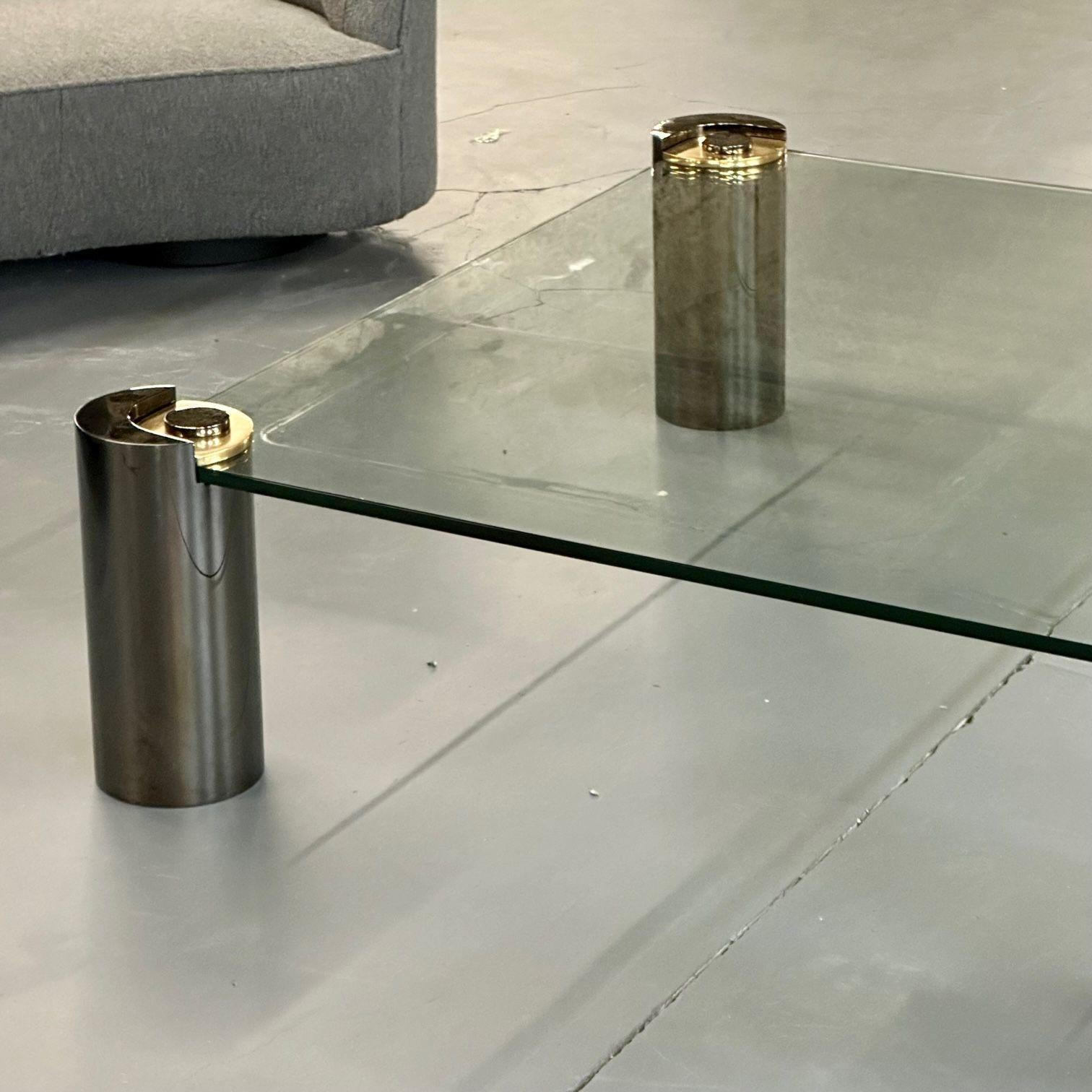 Karl Springer, Moderna de mediados de siglo, Mesa de centro grande, bronce de cañón, latón, años 80 Metal en venta
