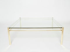 Tavolino quadrato in bronzo firmato Jacques Quinet per Broncz, anni '60