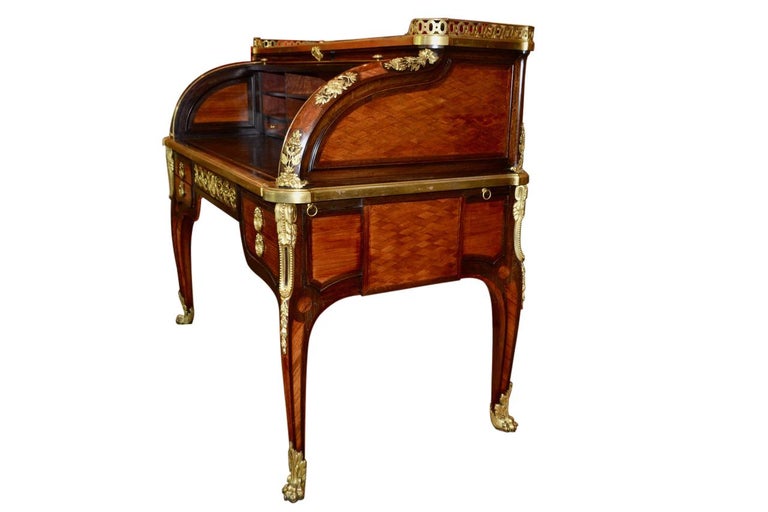 Signed Late 19thC Cylinder Desk After a Model by J-F Oeben For Sale at ...