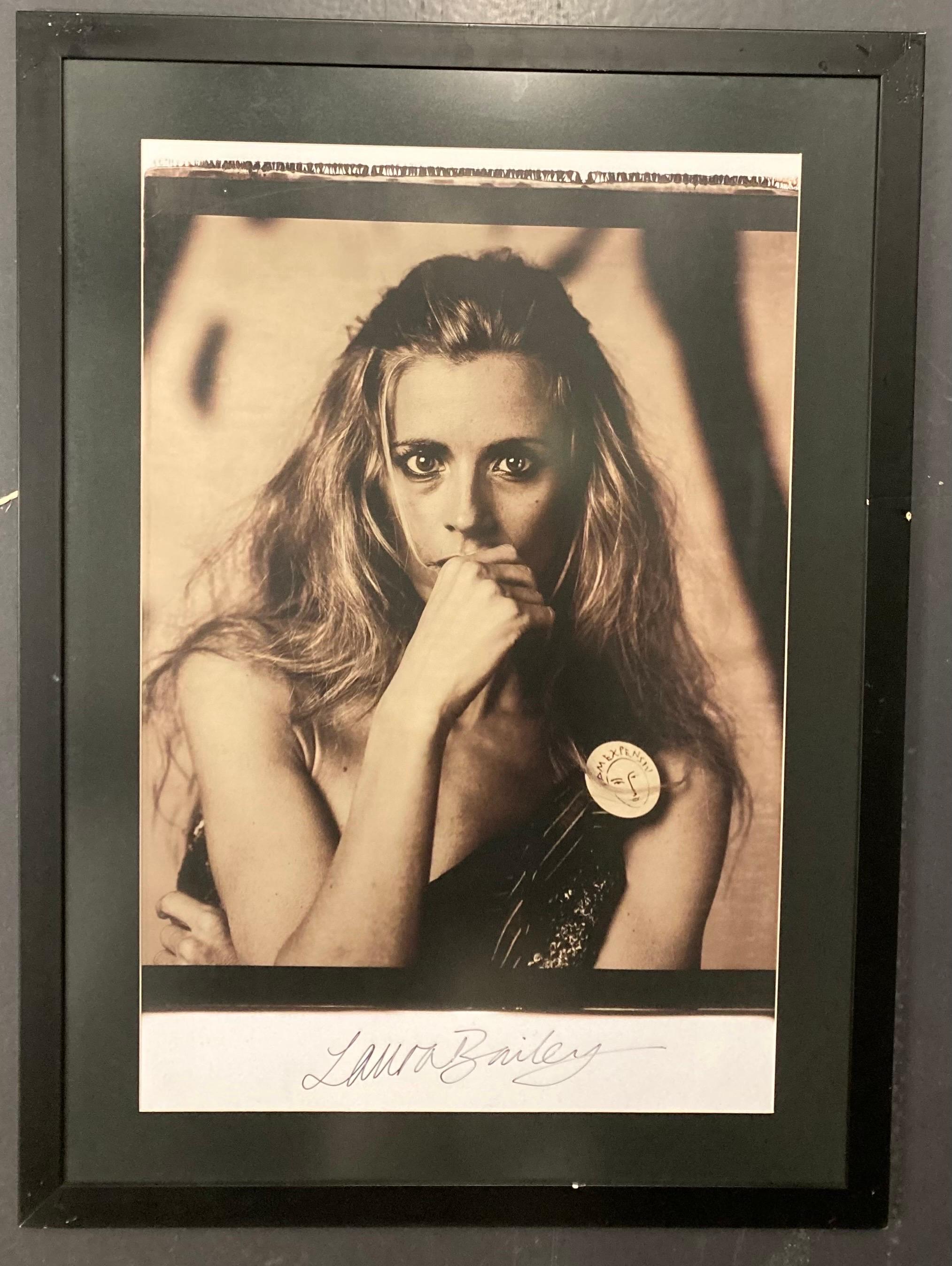 An original one-off large format Polaroid photograph of Laura Bailey for the Vivienne Westwood Active Resistance limited edition book produced by Opus. By photographer Zenon Texeira.
Signed by Laura Bailey in marker pen.

Large-format polaroids are