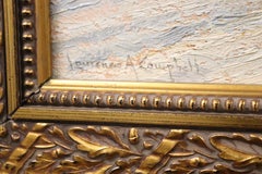 Signed Laurence A. Campbell Oil on Board Winter Chestnut Street Dated 1994