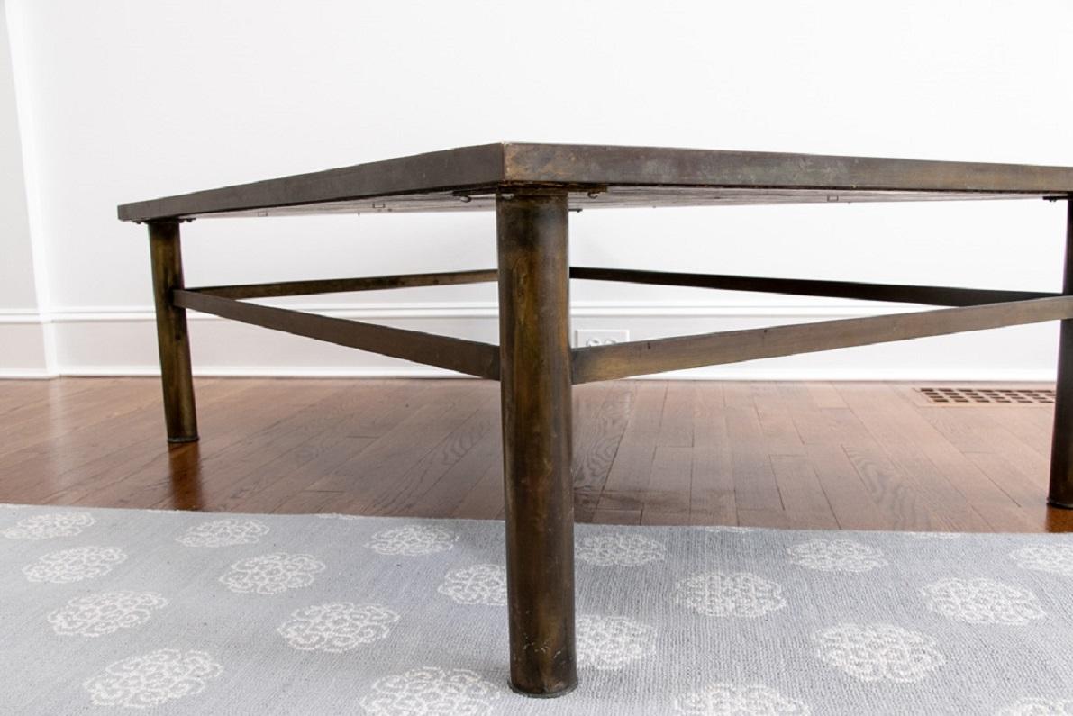 Signed Laverne Patinated Bronze Rectangular Coffee Table 5