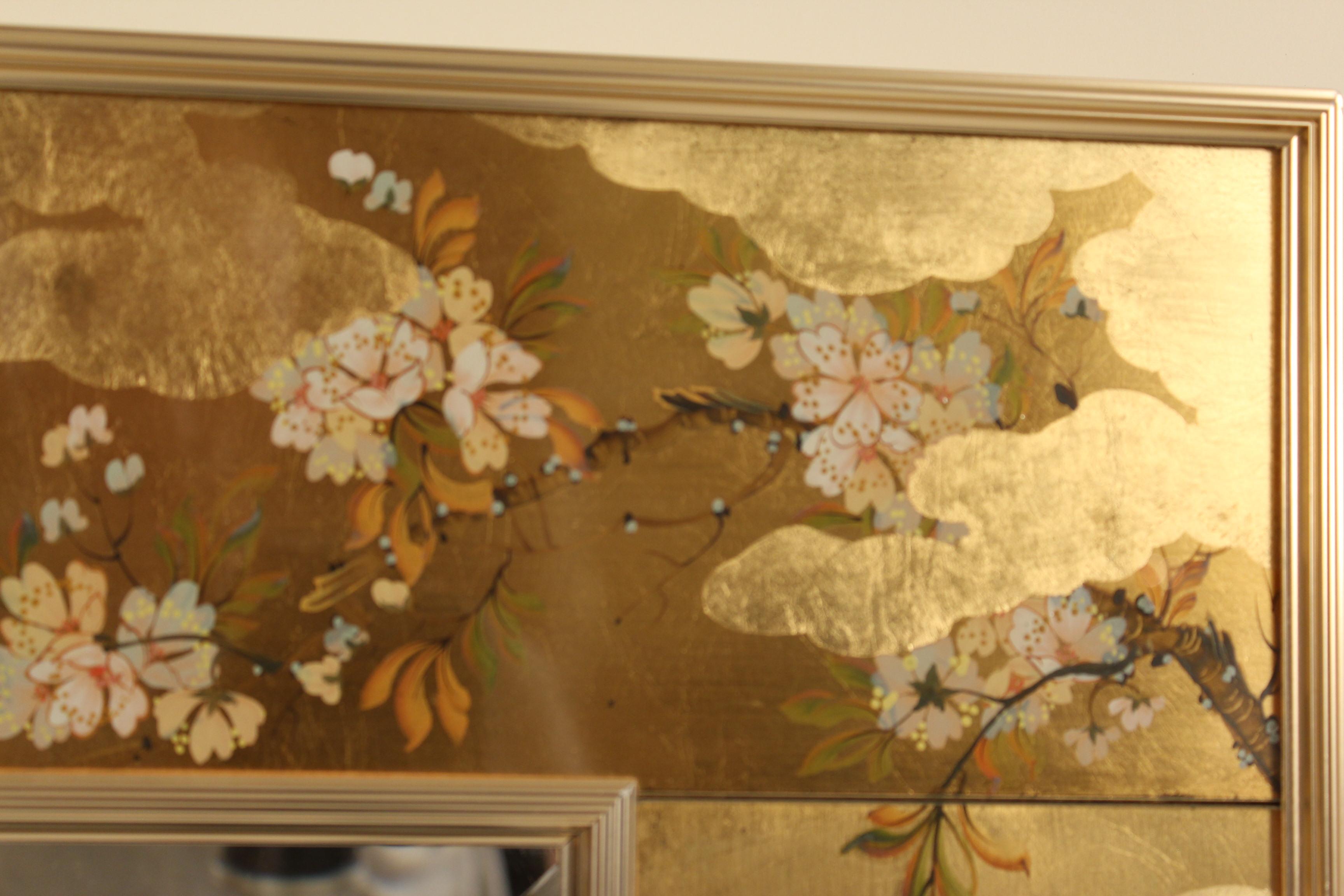 Le Barge chinoiserie style mirror signed C. Adams 4