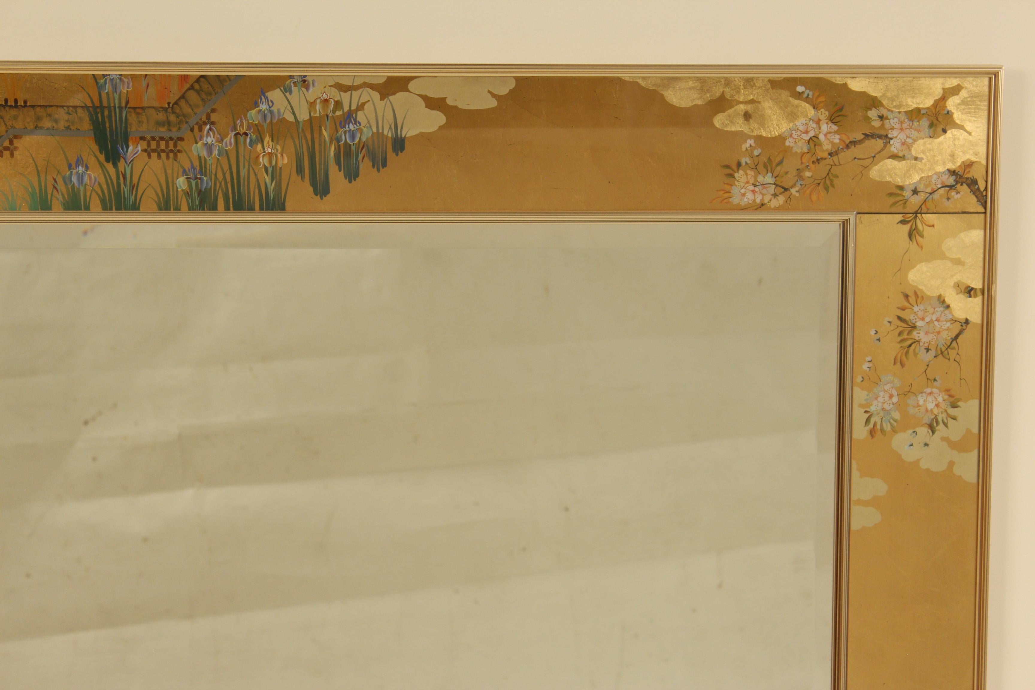 Chinoiserie Le Barge chinoiserie style mirror signed C. Adams