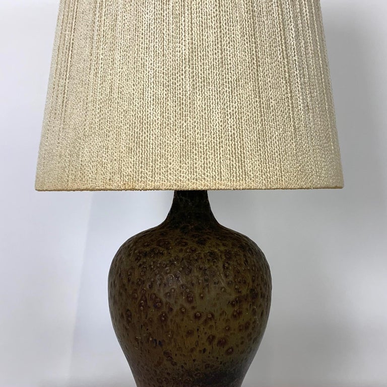Signed Lee Rosen Design Technics Textured Glaze Ceramic Lamp w Original