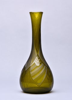 Vase en verre Art Déco gravé à l'acide signé Legras