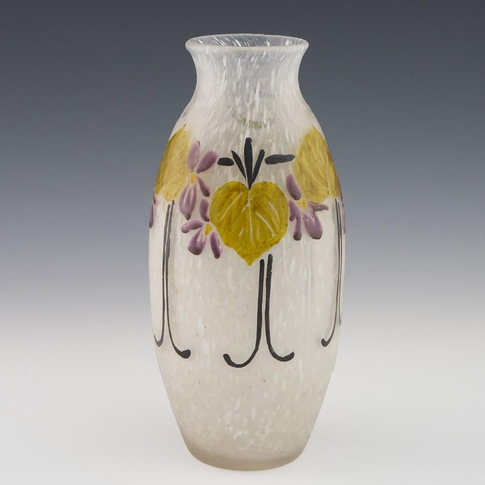 Signed Legras Art Deco Glass Vase c1930 In Good Condition For Sale In Tunbridge Wells, GB