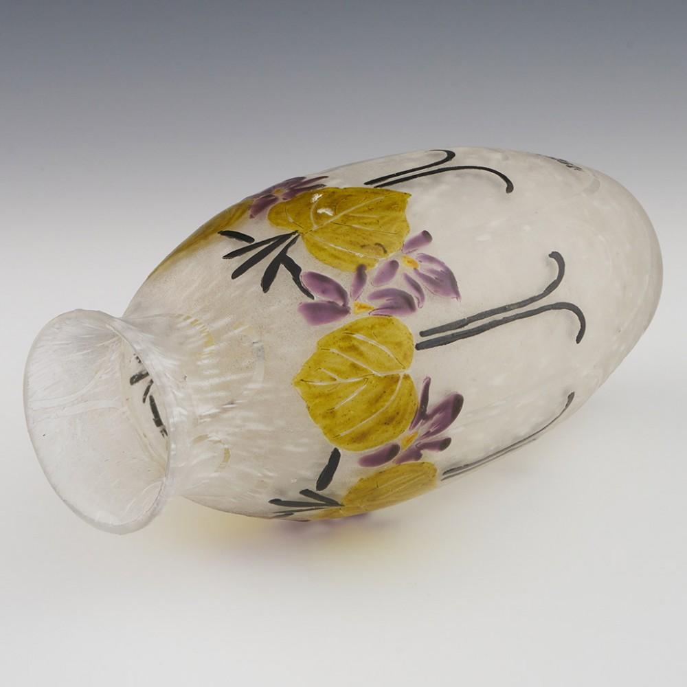 Mid-20th Century Signed Legras Art Deco Glass Vase c1930 For Sale