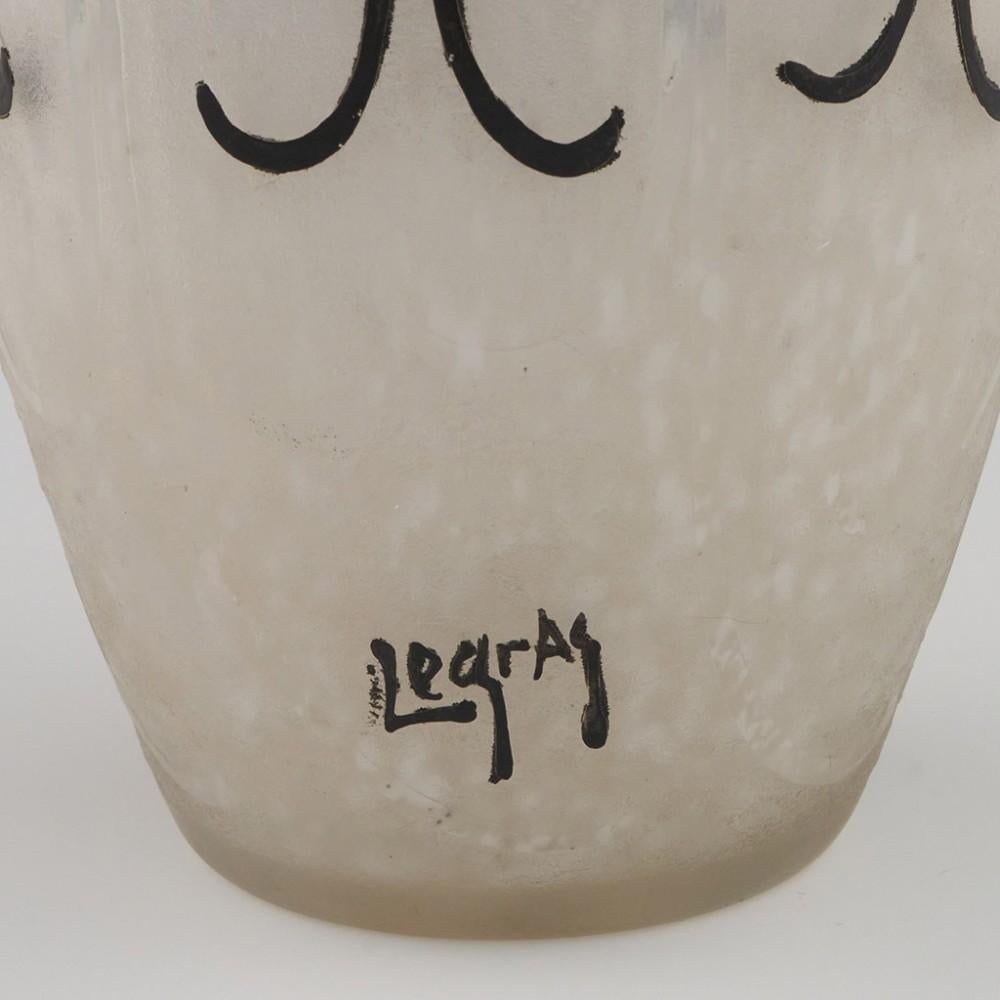 Signed Legras Art Deco Glass Vase c1930 For Sale 3