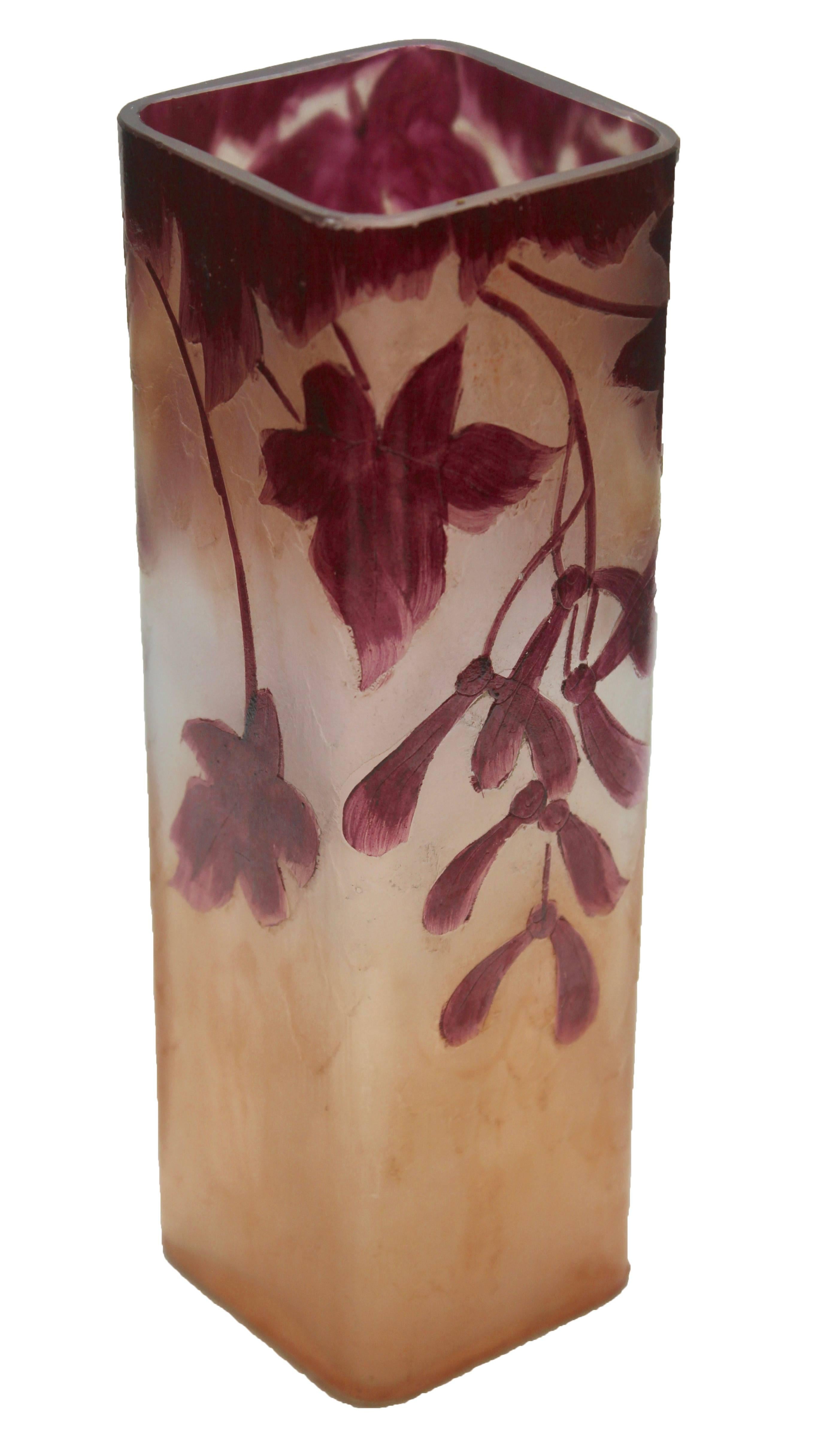 Art Nouveau Signed Legras Rubis Series Glass Vase, 1900-1914