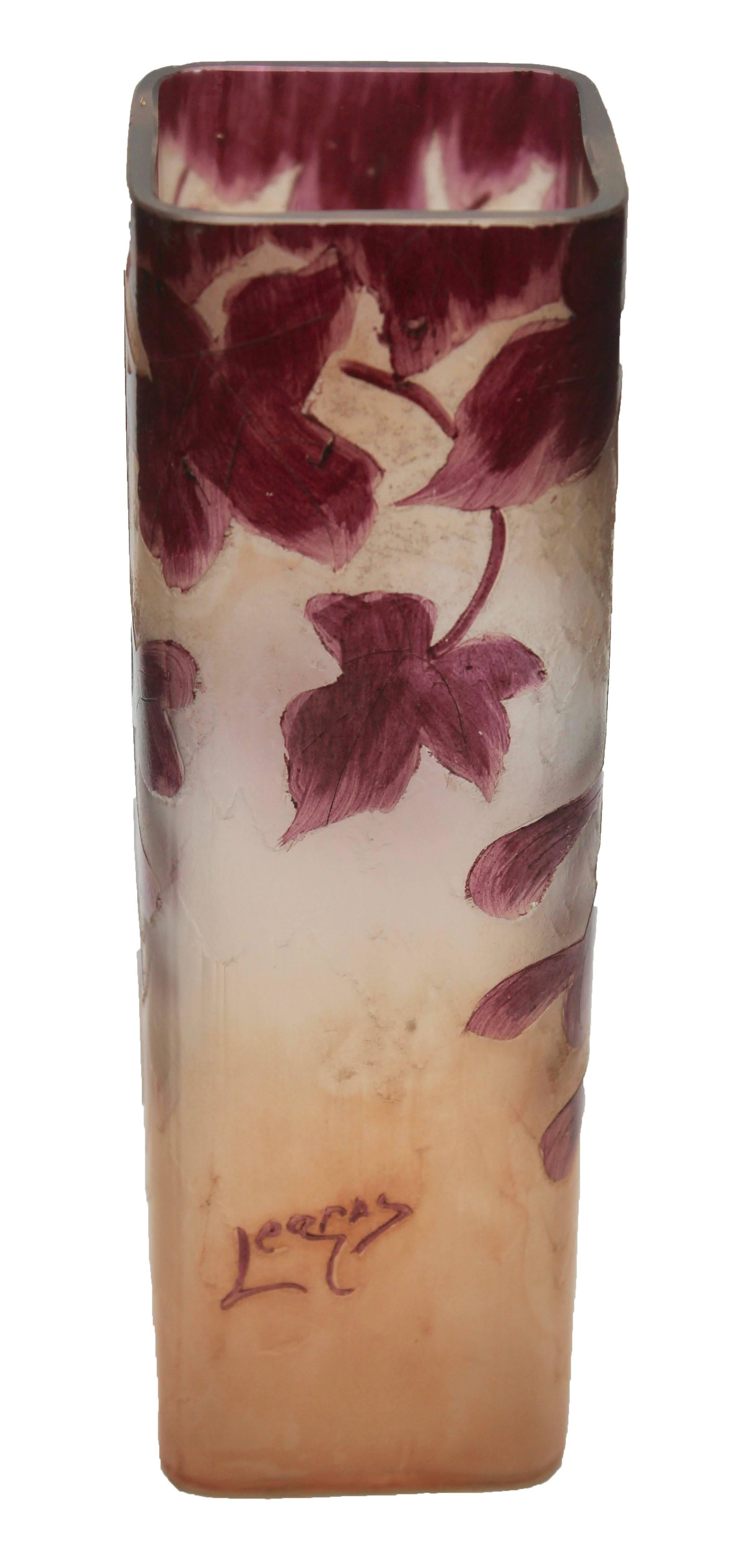 Early 20th Century Signed Legras Rubis Series Glass Vase, 1900-1914
