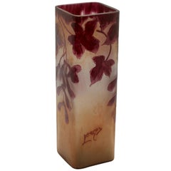 Signed Legras Rubis Series Glass Vase, 1900-1914