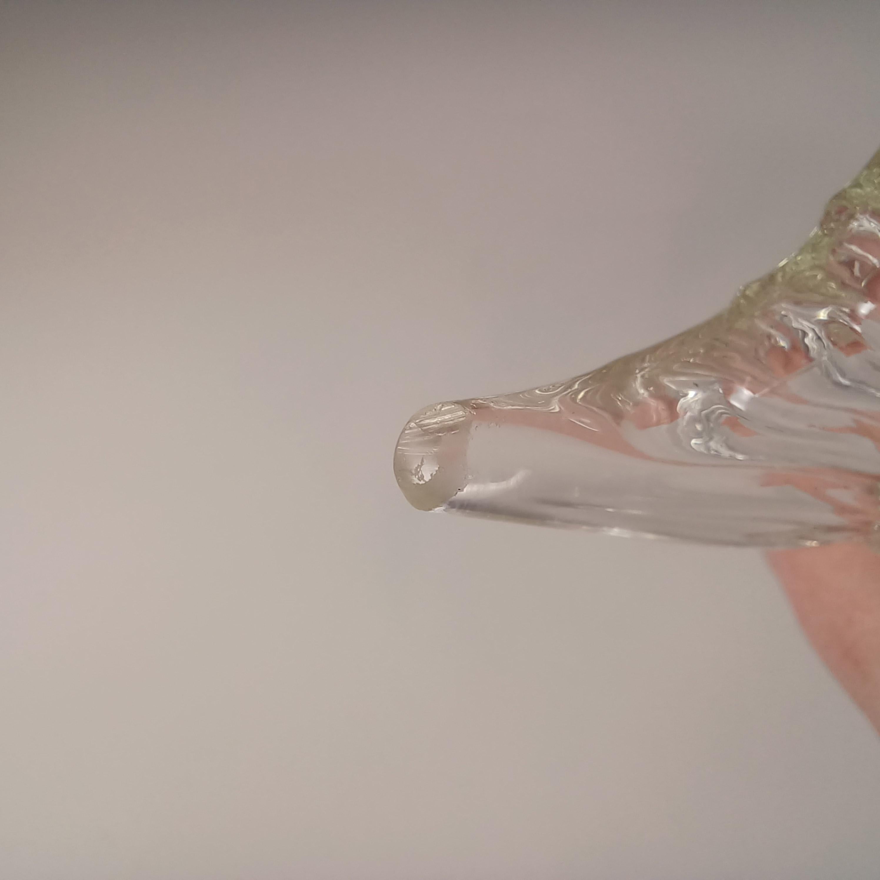 Scultura di pesce in vetro trasparente di Murano firmata da Licio Zanetti in vendita 2