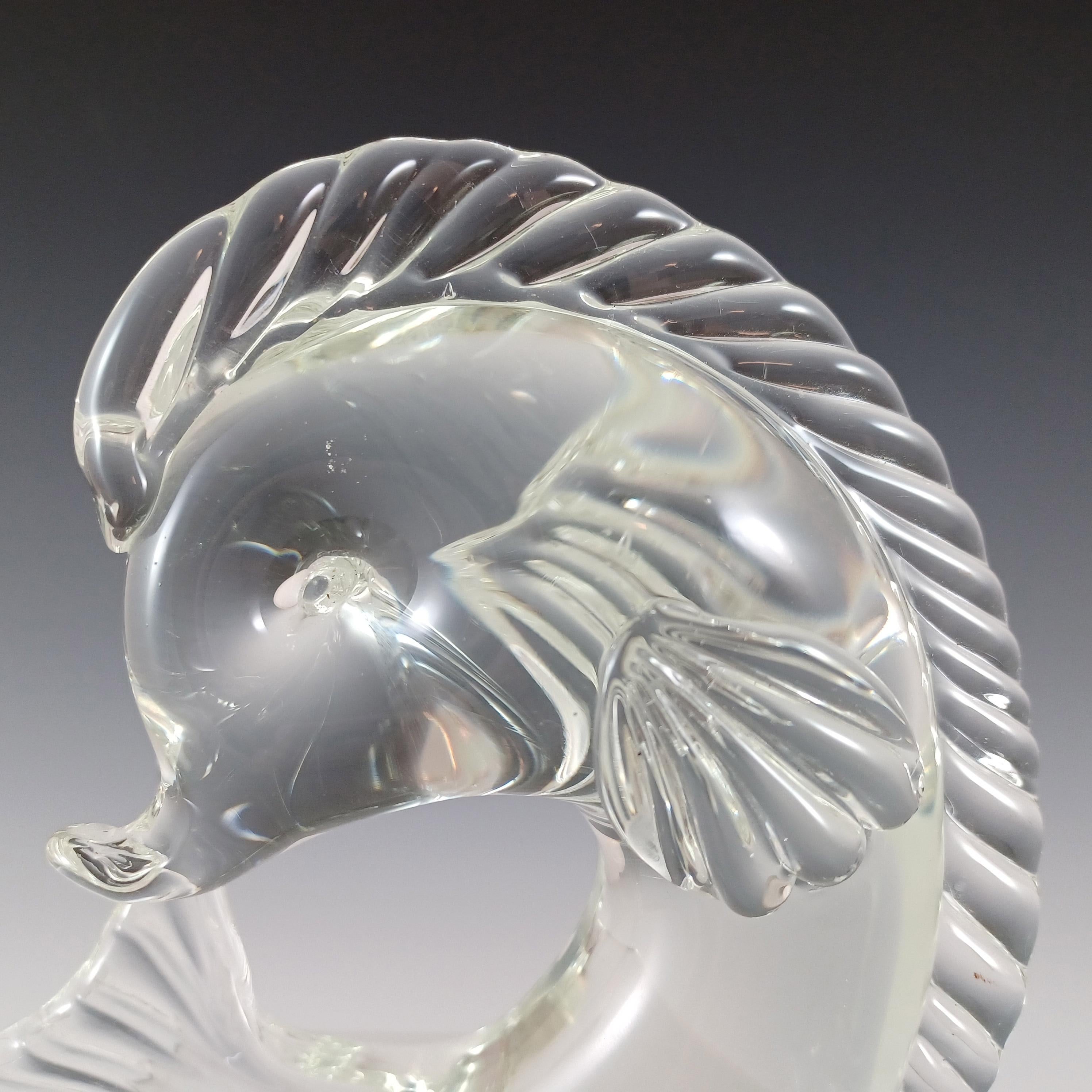 Italiano Scultura di pesce in vetro trasparente di Murano firmata da Licio Zanetti in vendita