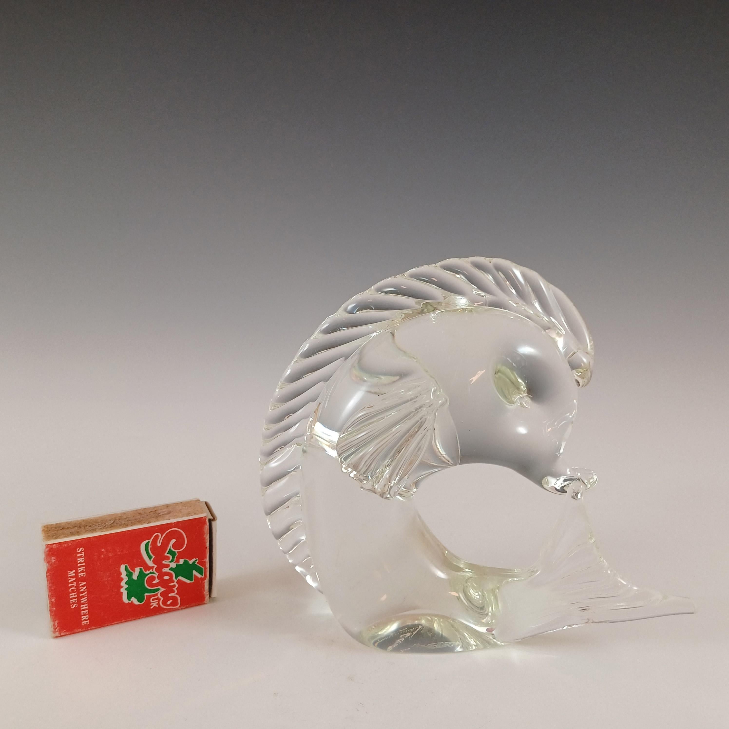 Scultura di pesce in vetro trasparente di Murano firmata da Licio Zanetti in vendita 1