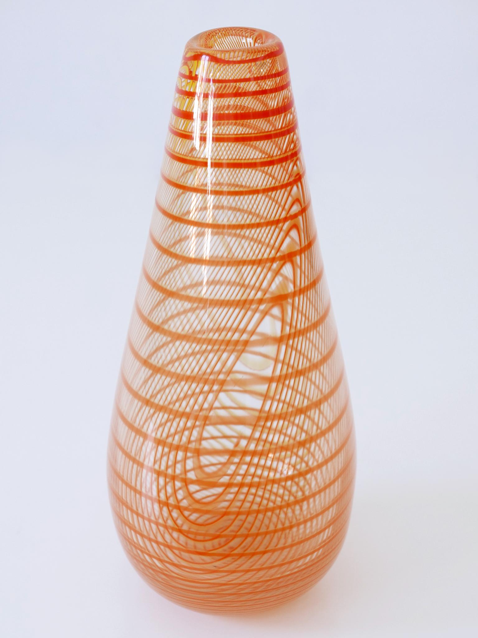 Signed & Limited Edition Art Glass Vase by Olle Brozén for Kosta Boda Sweden For Sale 5