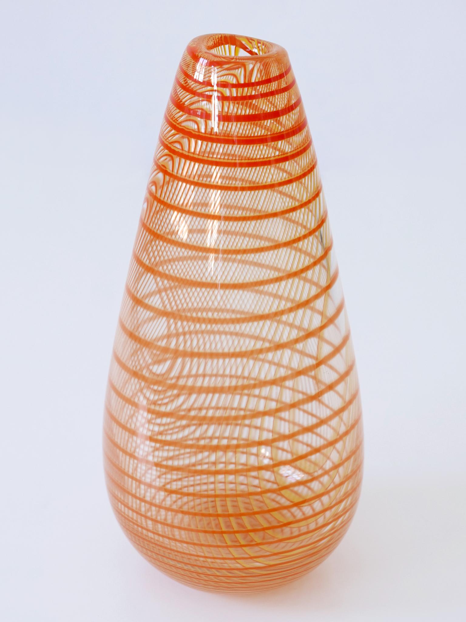 Signed & Limited Edition Art Glass Vase by Olle Brozén for Kosta Boda Sweden For Sale 7