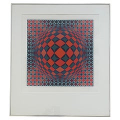 Signed Limited Edition Op Art Serigraph by Victor Vasarely