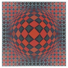 Signed Limited Edition Op Art Serigraph by Victor Vasarely 