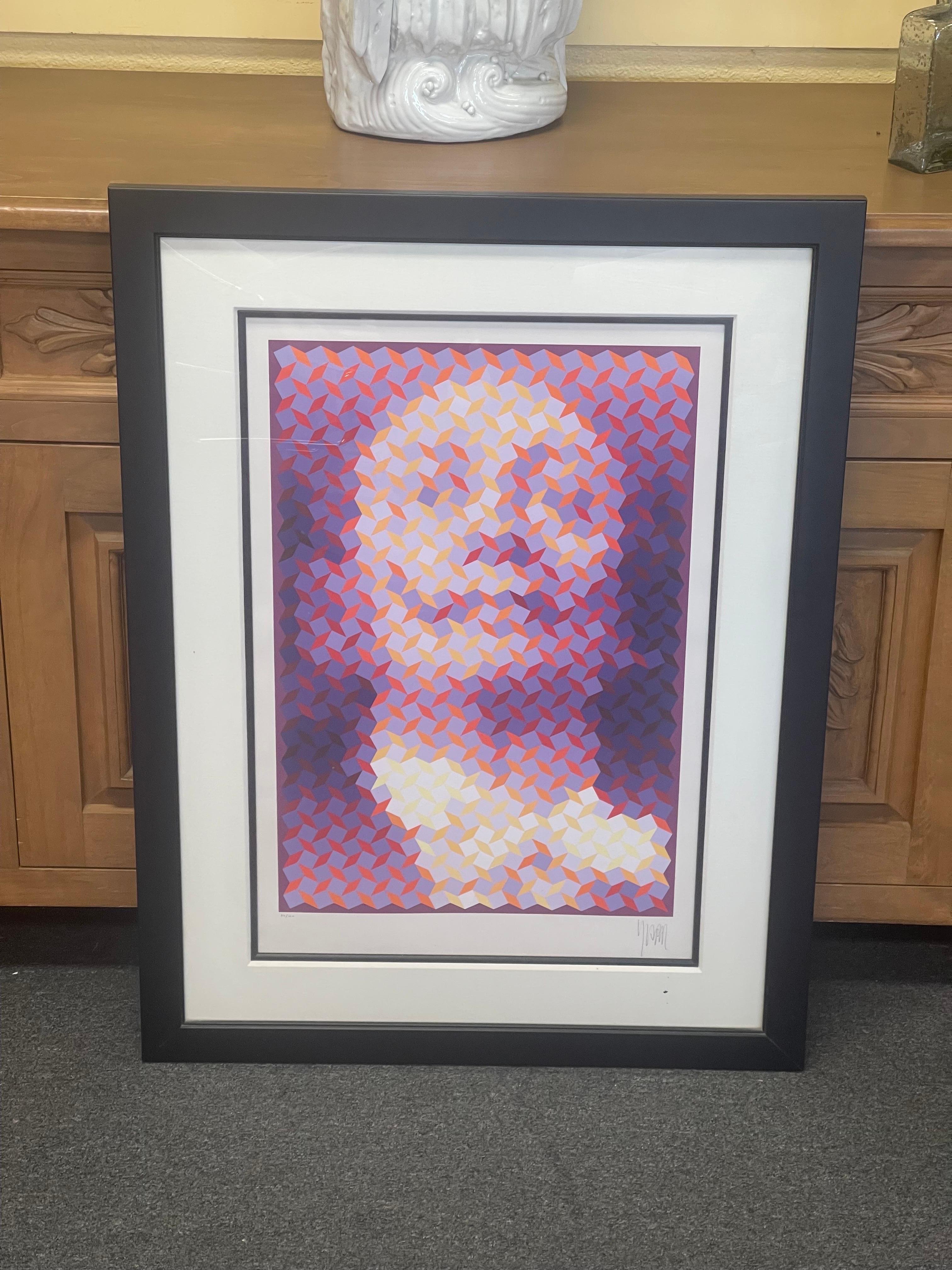 Serigrafía Op Art firmada de edición limitada 