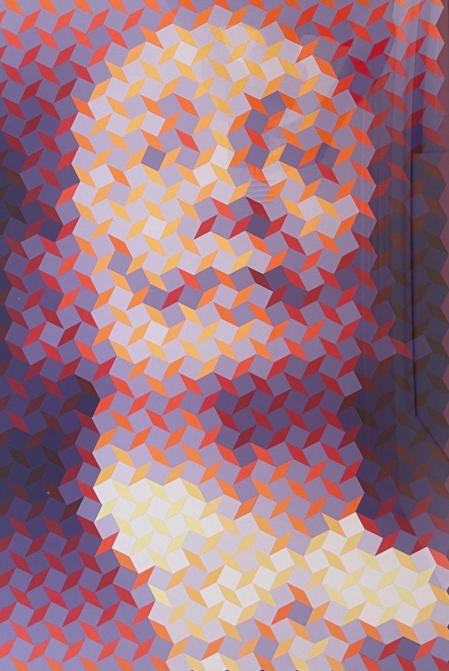 Serigrafía Op Art firmada de edición limitada 