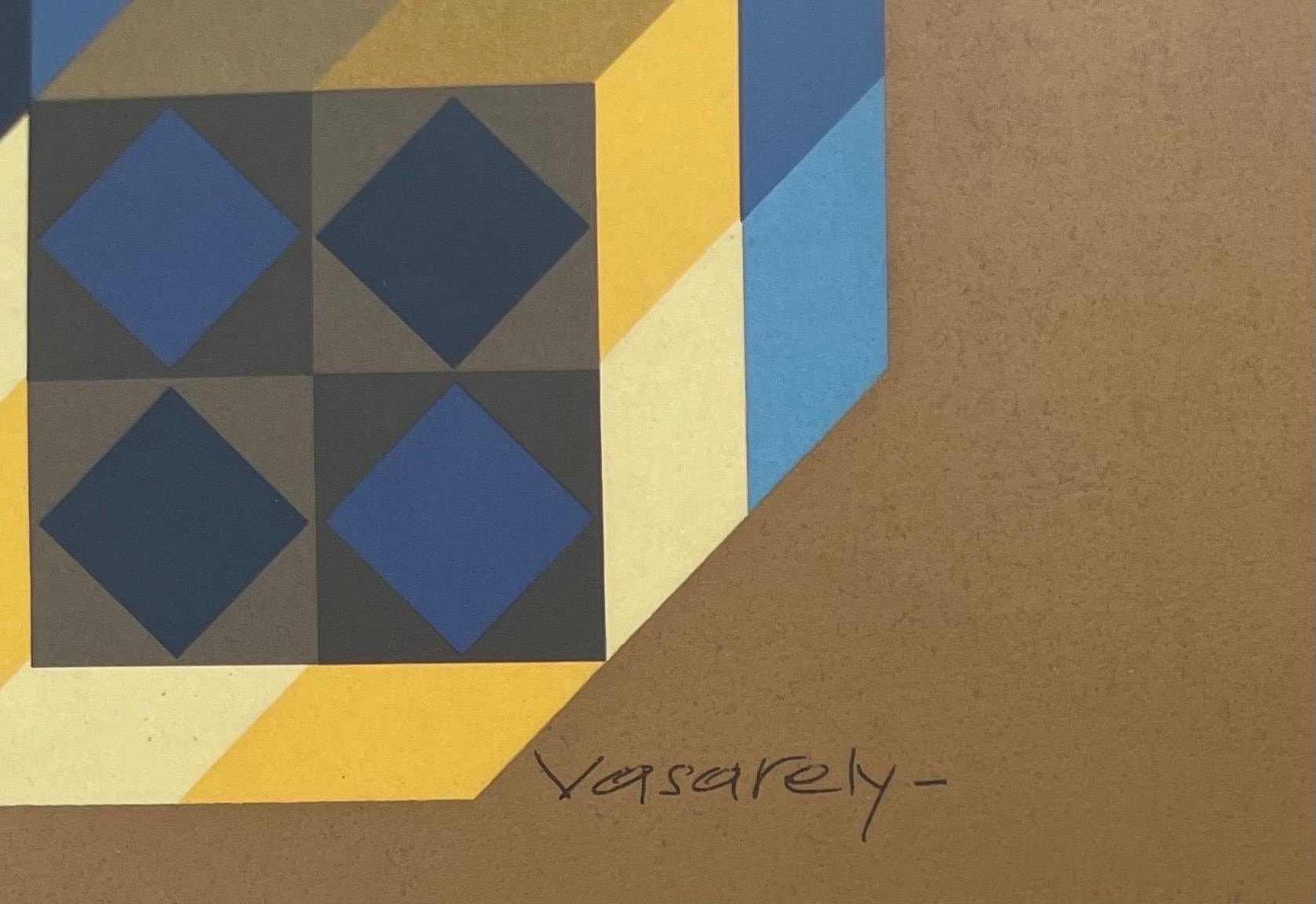 Papier Serigraphie Op Art en édition limitée « Tridim-Gordes » signée Victor Vasarely  en vente