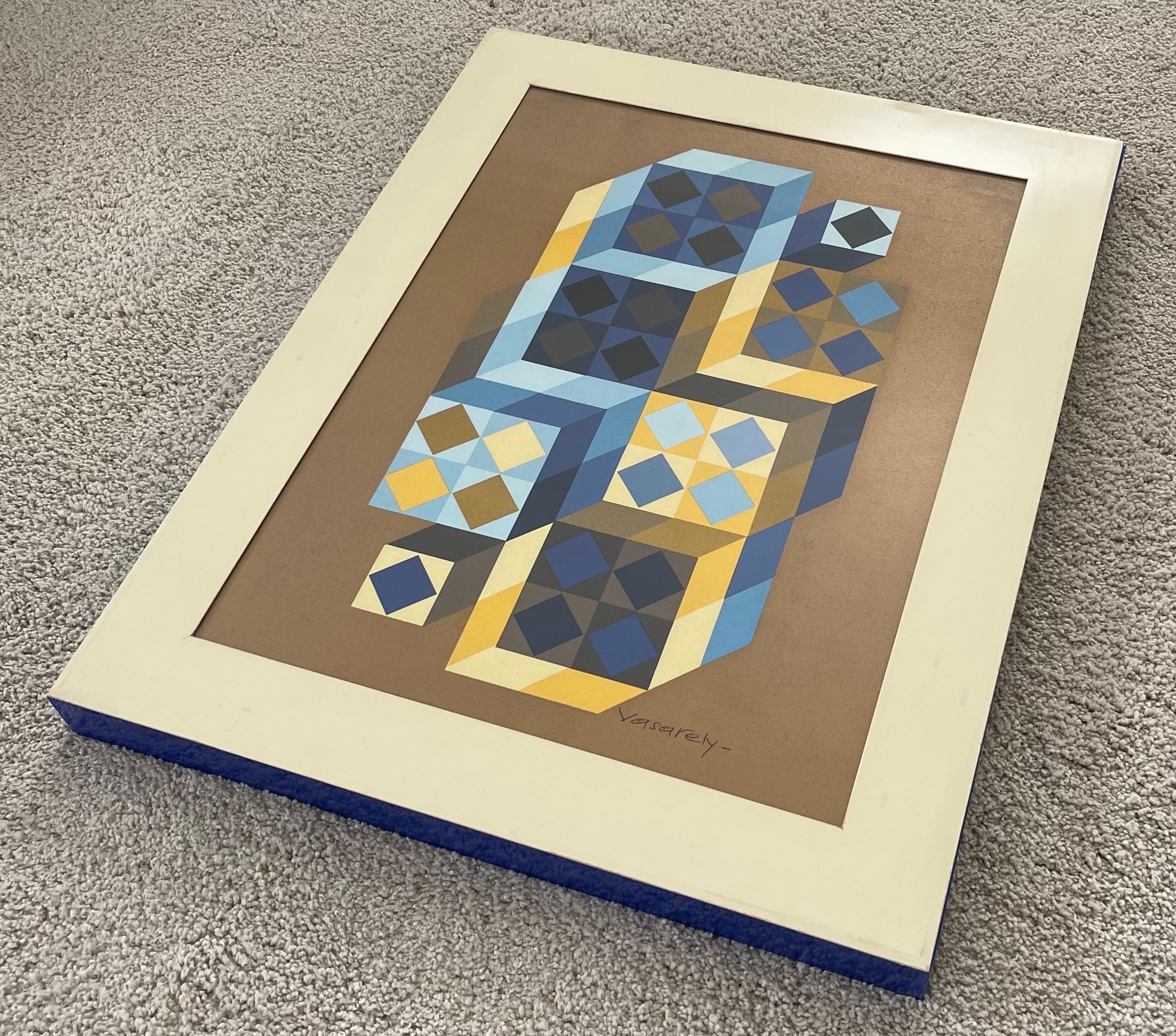 Paper Signed Limited Edition Op Art Serigraph 