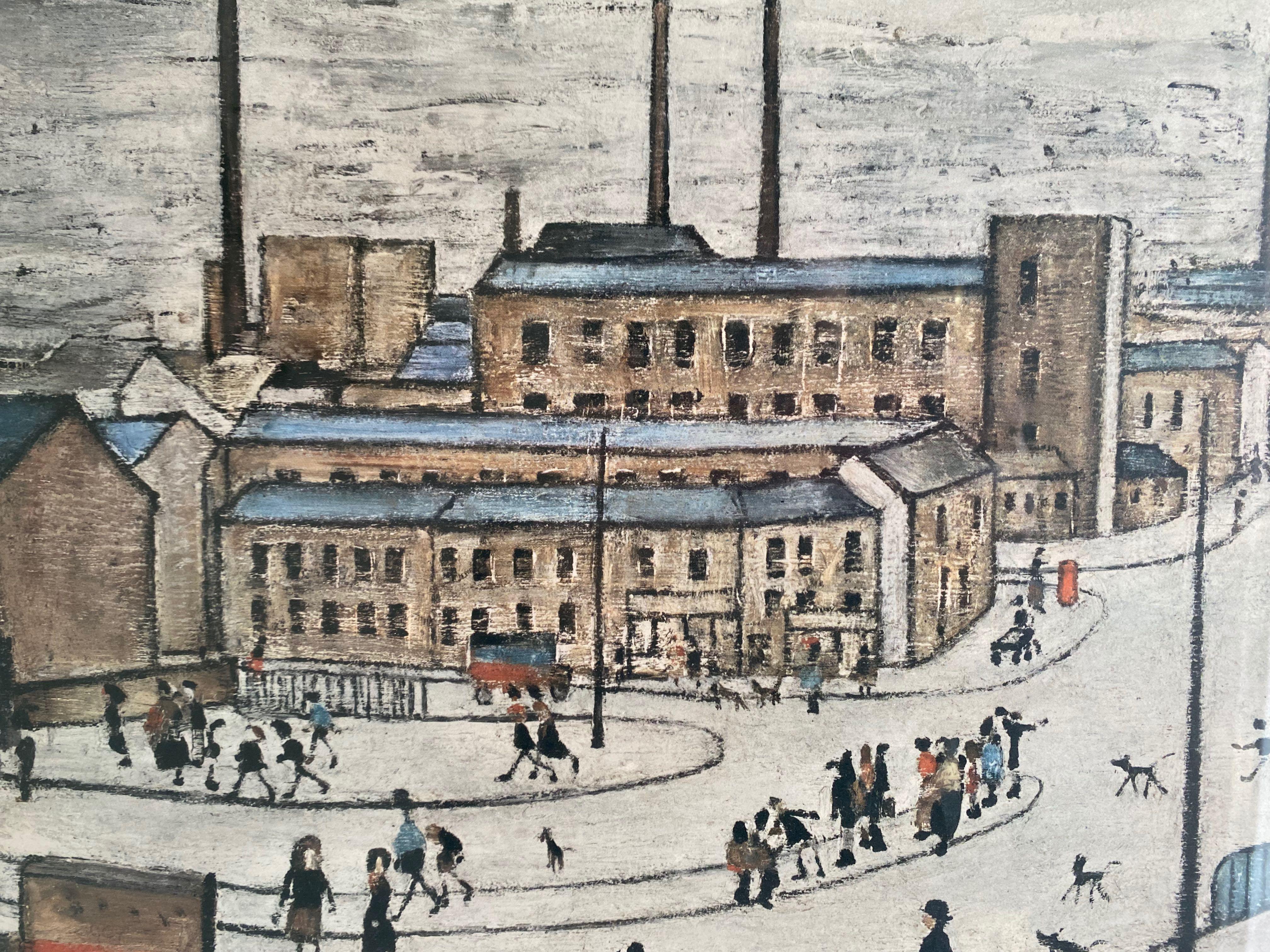 Paper Signed Limited Edition Print, Huddersfield by L S Lowry 1973