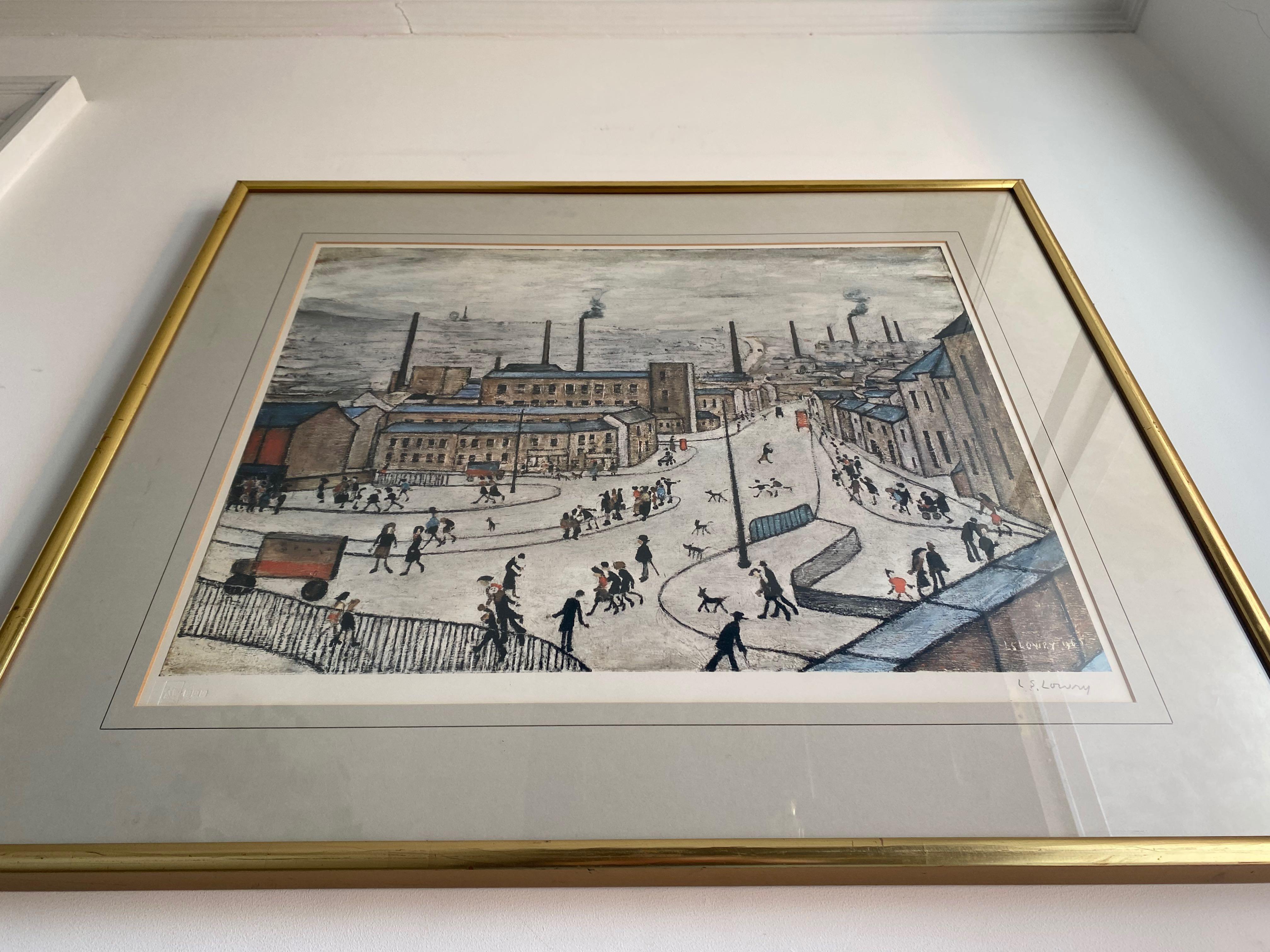 Signed Limited Edition Print, Huddersfield by L S Lowry 1973 1