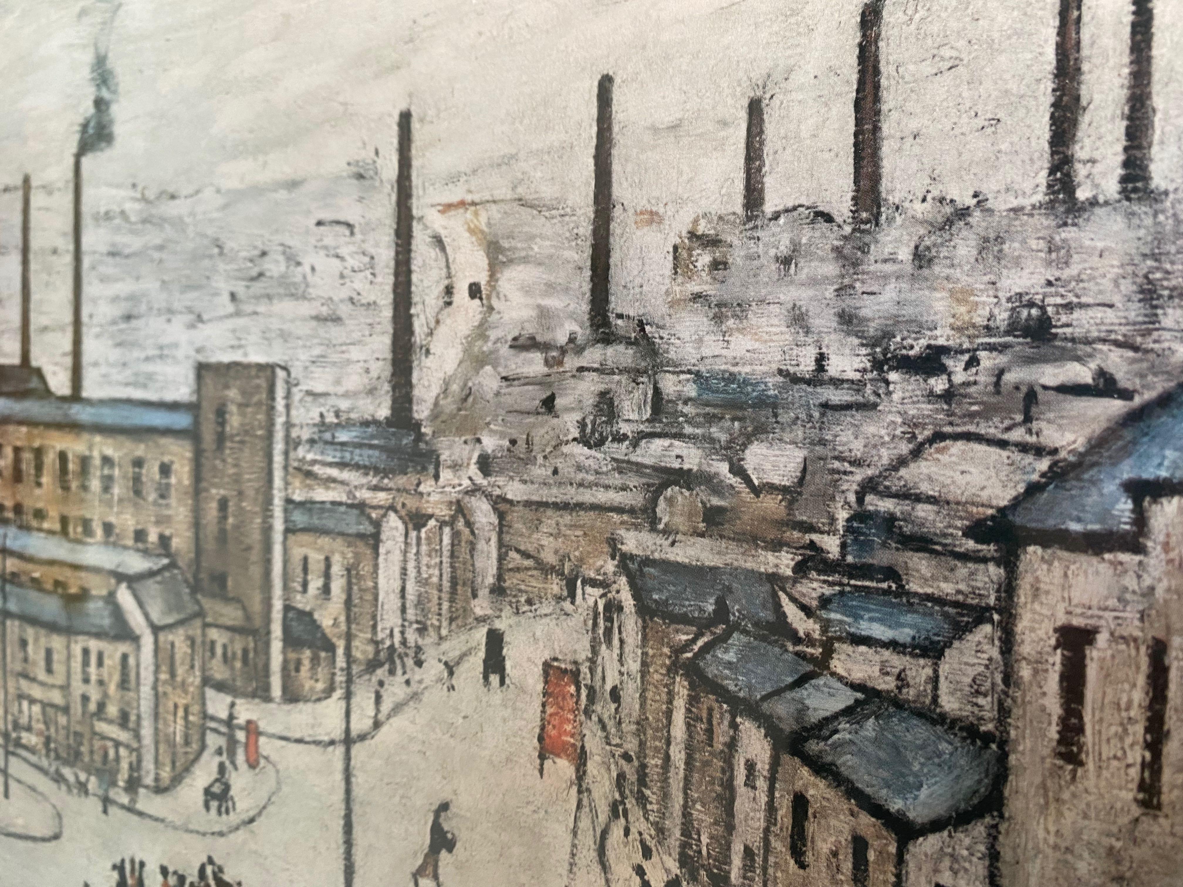 British Signed Limited Edition Print, Huddersfield by L S Lowry 1973