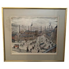 Signed Limited Edition Print, Huddersfield by L S Lowry 1973