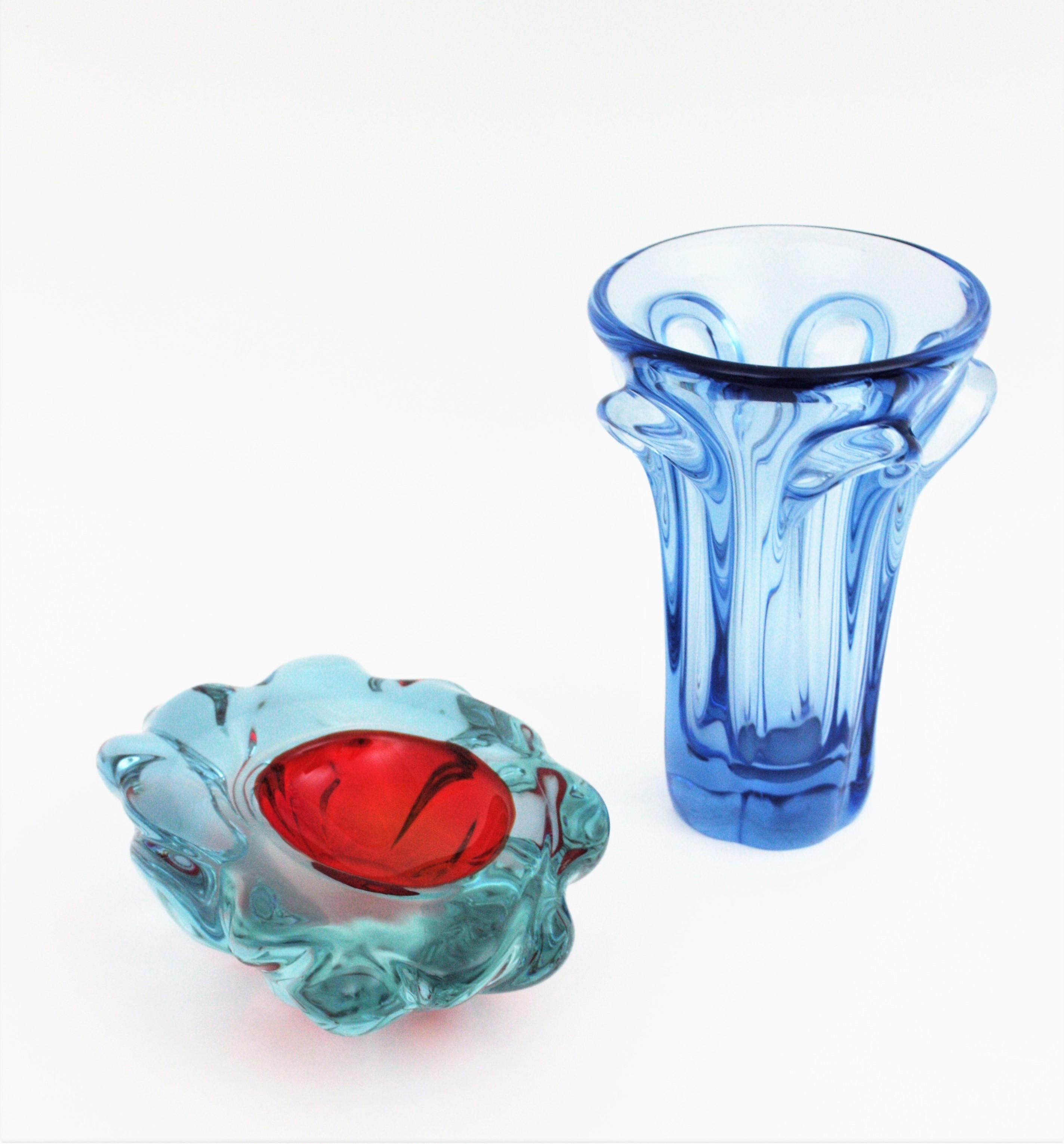 Livio Seguso Murano Lila Rot Blau Alexandrit Kunstglas Schale im Angebot 8