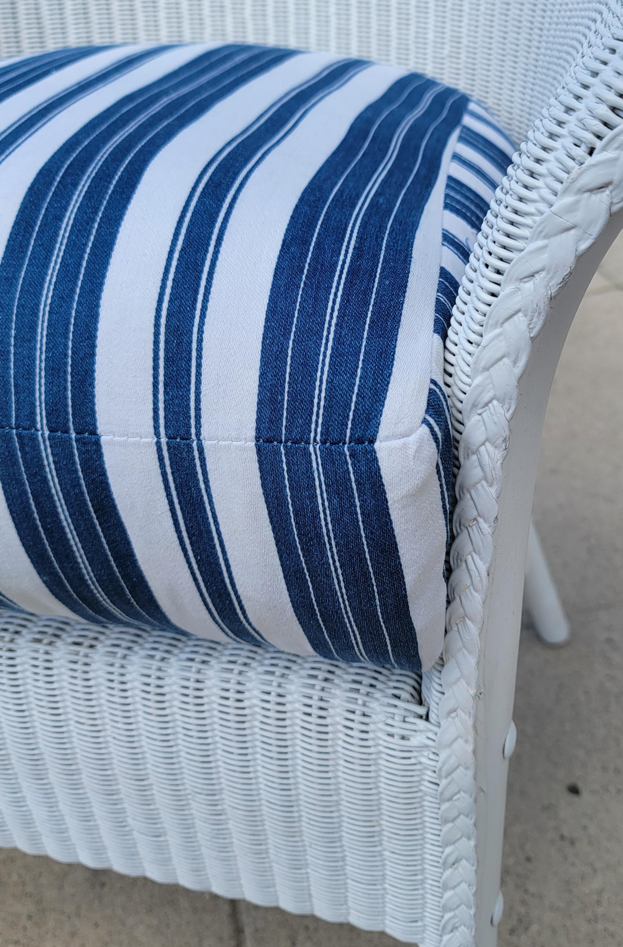 blue and white wicker chairs
