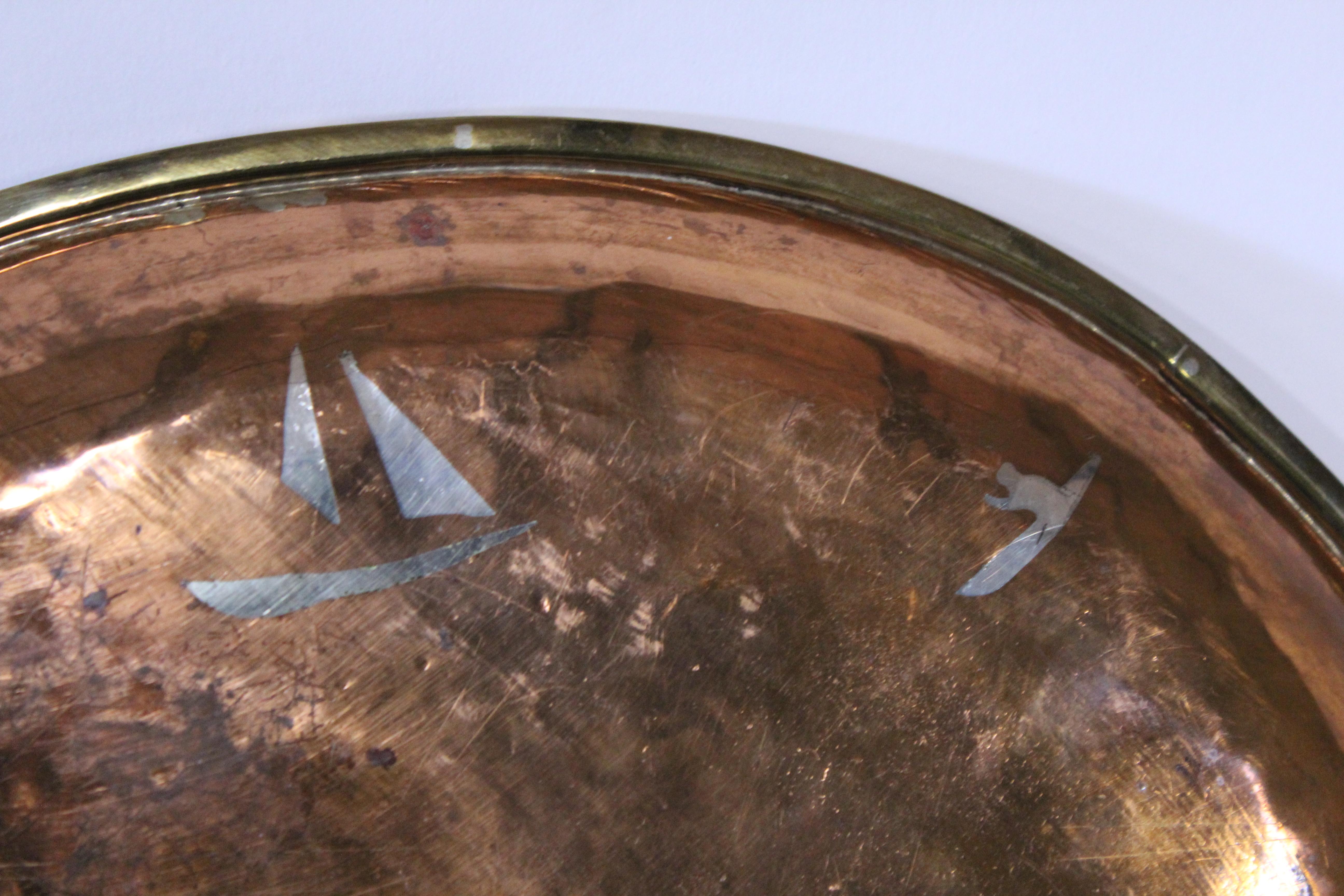 Signed Los Castillo Copper Mid-Century Serving Platter For Sale 1