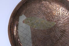 Signed Los Castillo Polished Copper Mid-Century Serving Platter