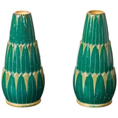 Jarrones en forma de concha Art Decó firmados por Louis-Marcellin Chantrier - Francia Años 1933