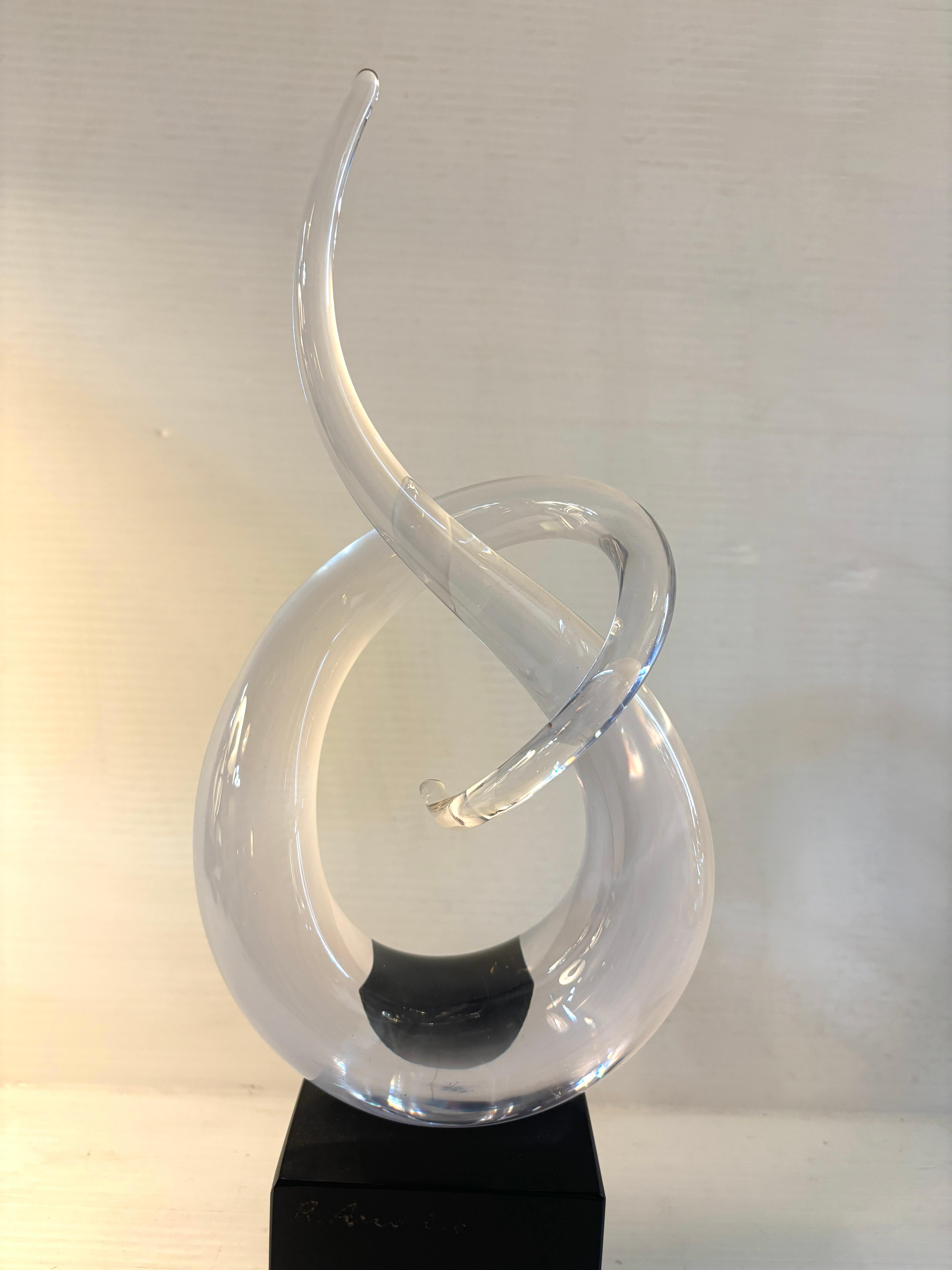 Vetro Scultura in vetro firmata 'Nodo d'amore' di Renato Anatrà in vendita