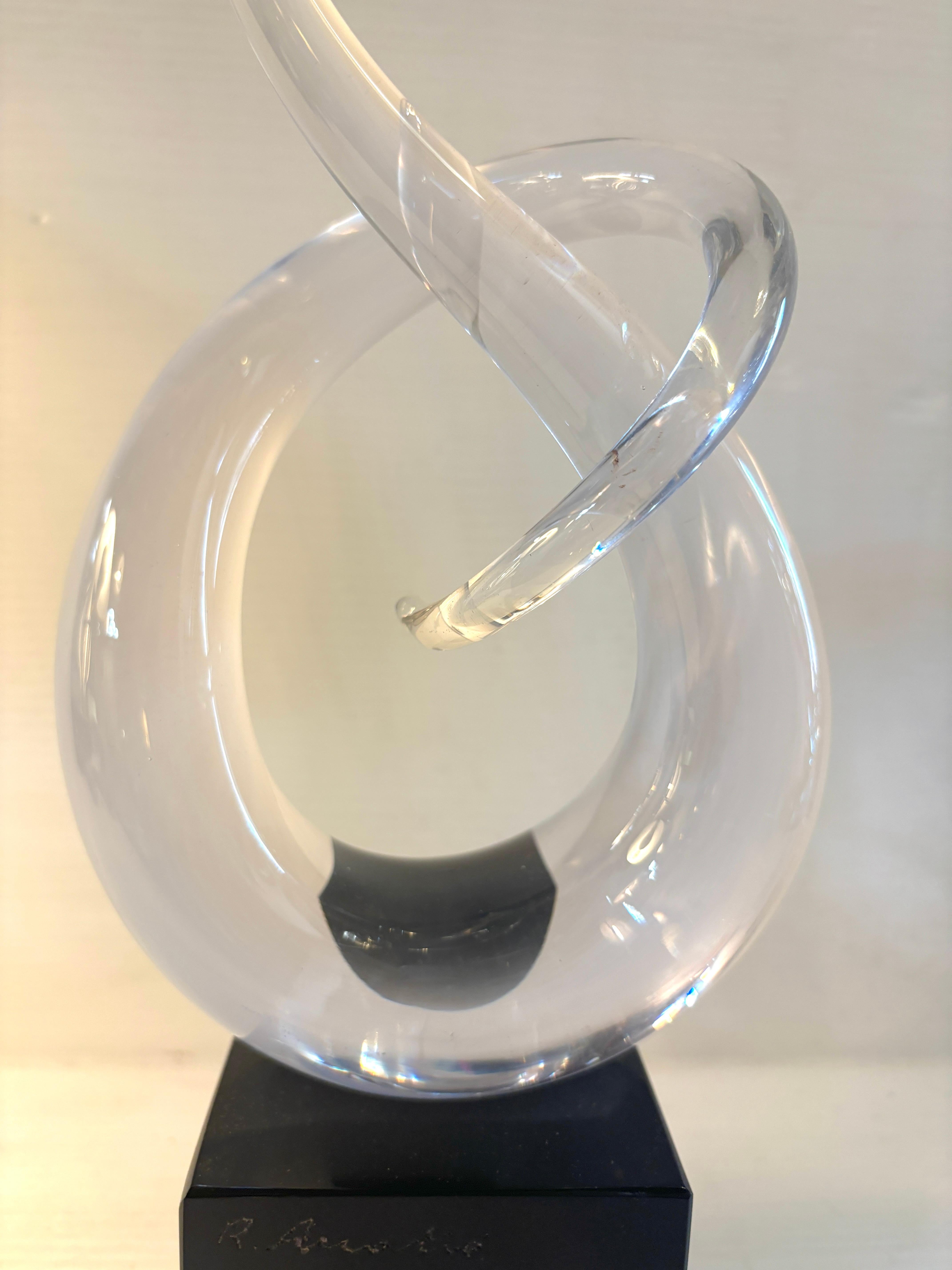Scultura in vetro firmata 'Nodo d'amore' di Renato Anatrà in vendita 1