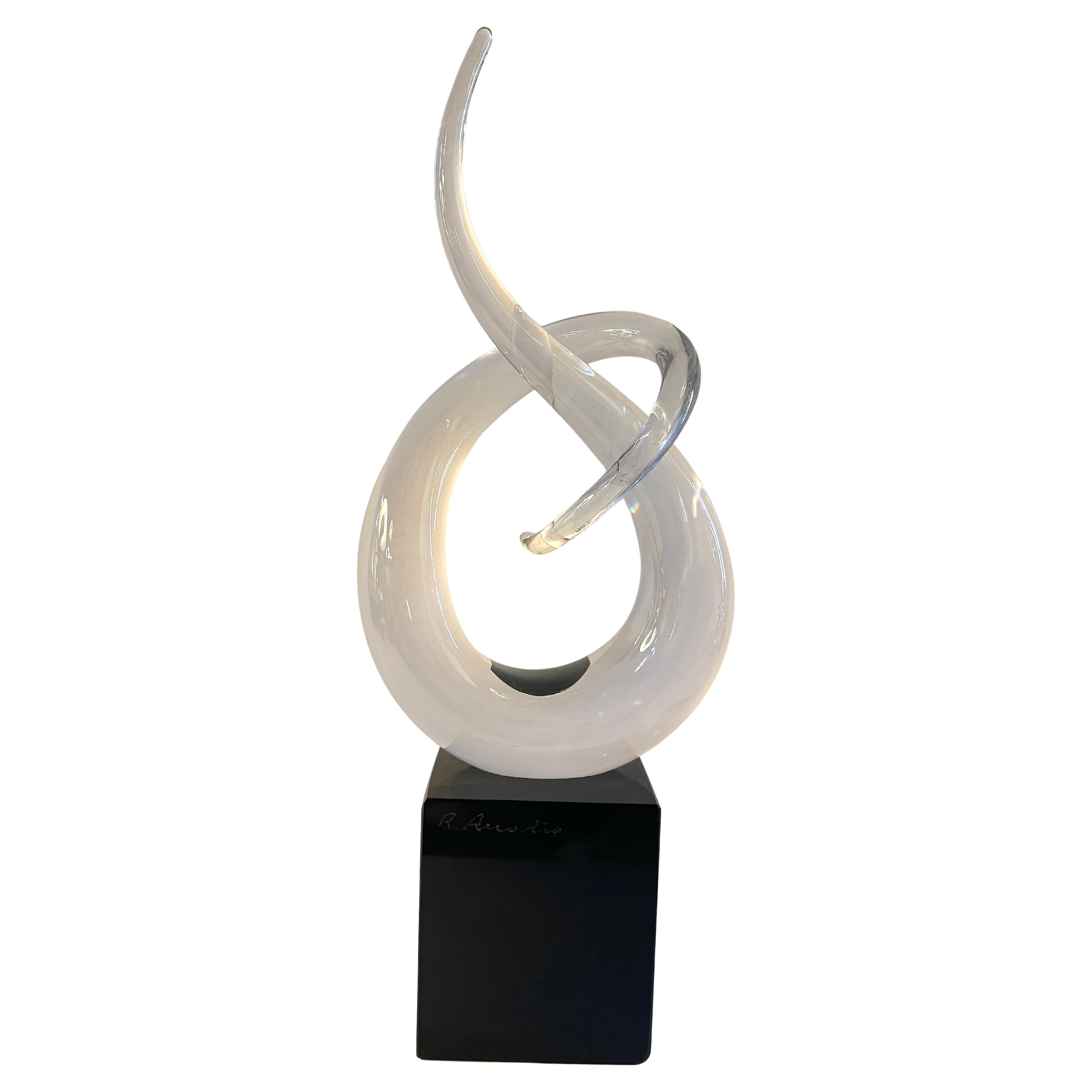 Escultura de vidrio "Nudo de amor" firmada por Renato Anatrà