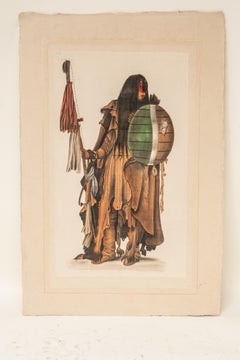 Signed L.R Laffitte Watercolor Painting of a Cree Native American