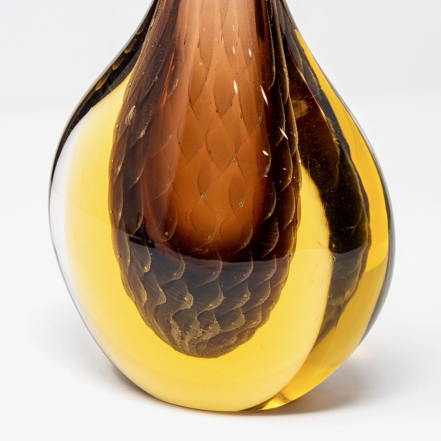 Signed Luigi Onesto Murano Glass Sommerso Style Vase 2