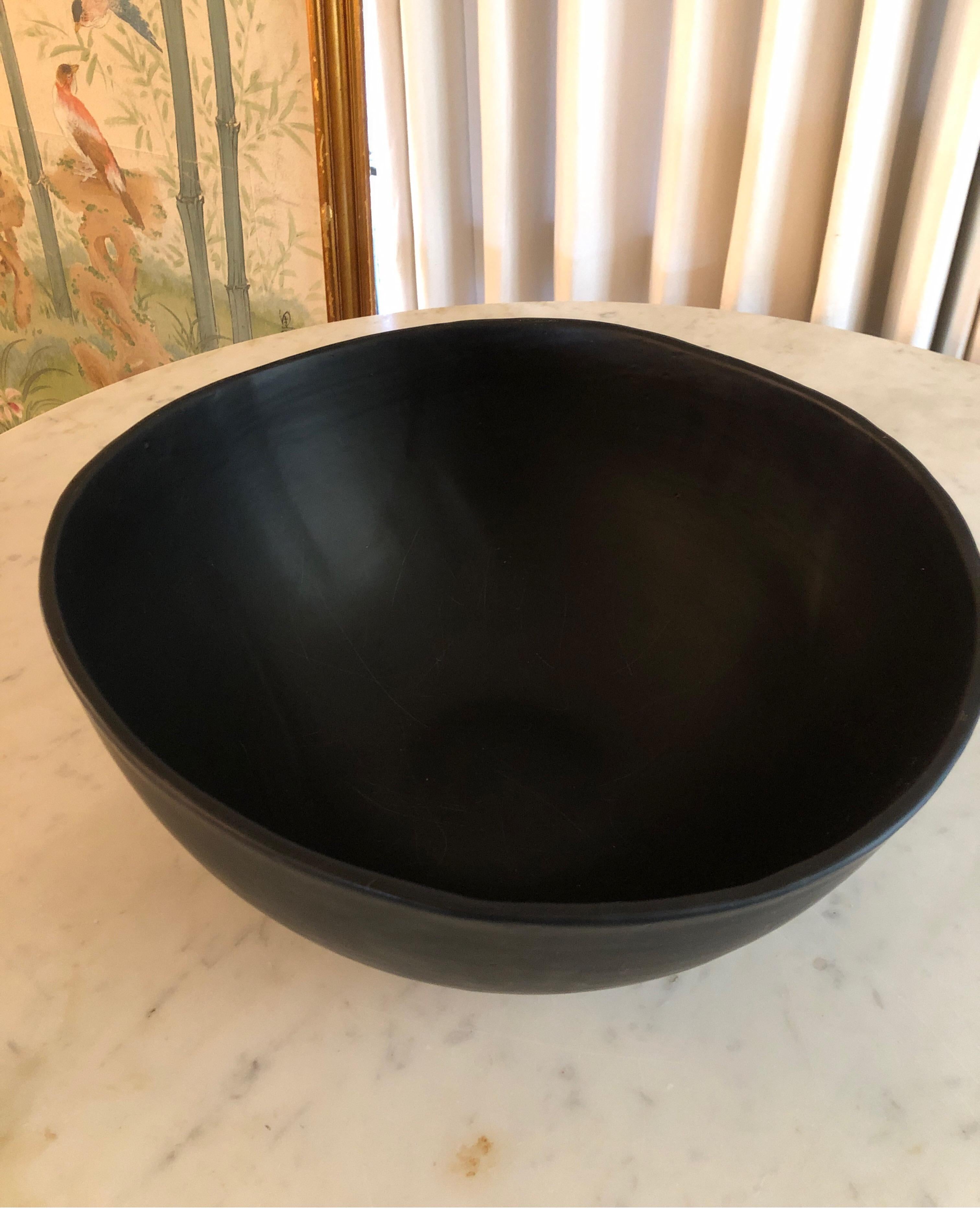 Modernist handmade and signed matte black by California artist Luna Garcia.