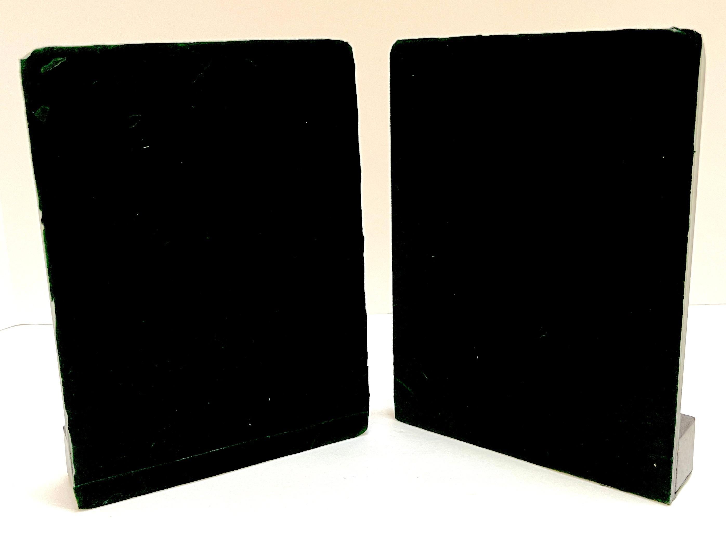 Signed M. Lima Abstract Bronze and Glass Bookends, Nude Profiles For Sale 2