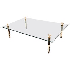 Mesa baja de caoba y bronce firmada por Garouste and Bonetti 1995