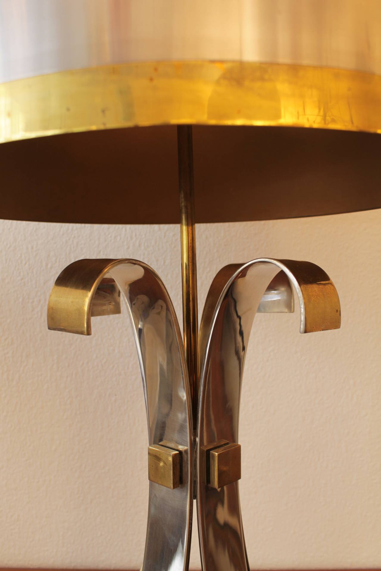 Late 20th Century Signed Maison Charles Brass and Stainless Steel 